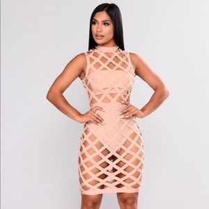 Fashion Nova Nude Pizzazz Dress
